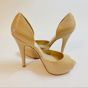 Aldo Gutenburg Tan Platform Peep-Toe Pumps Size 38